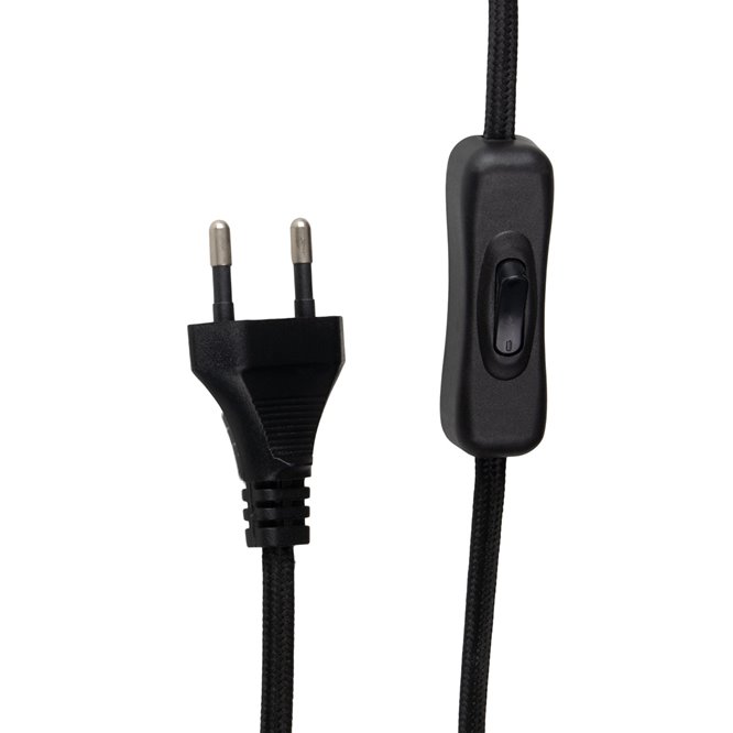 Lampa stołowa dark japandi drewniana Bosco 39cm kabel